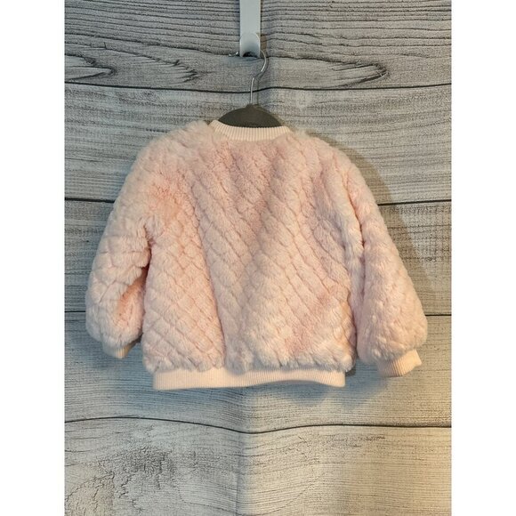 NWOT C&C California Pink Faux Fur Jacket Size 4T - Picture 3 of 3